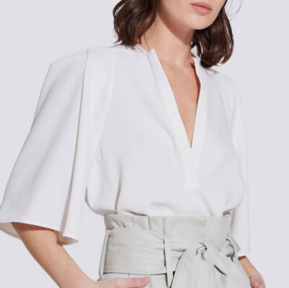Latod IRO Paris White Crepe Flowy Blouse | 34 - Picture 1 of 8